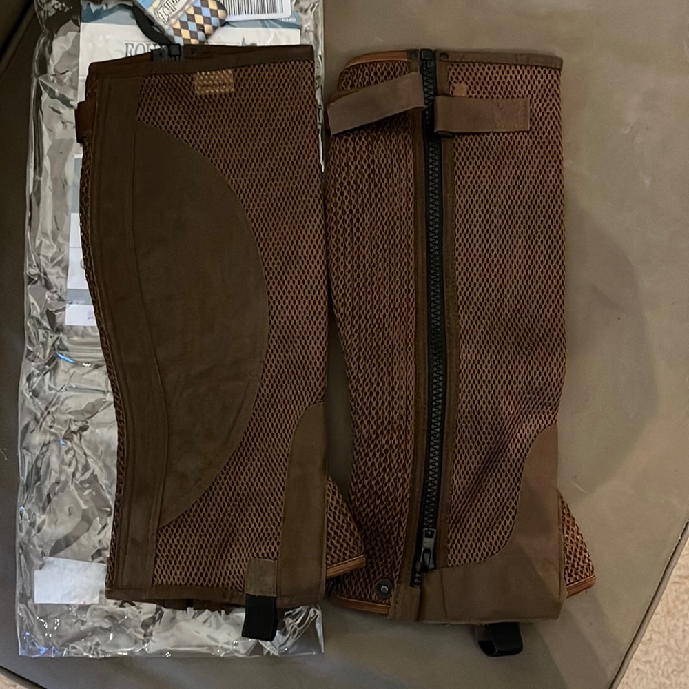 Tough 1 brown half chaps